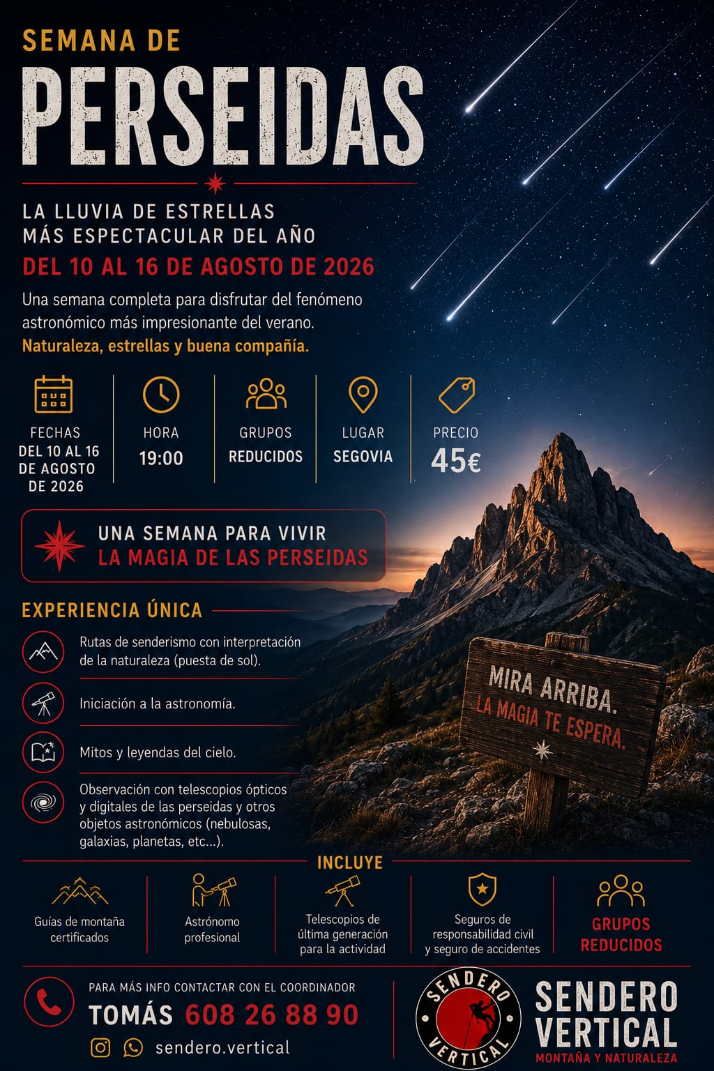 senderismo con perseidas